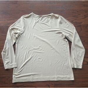 NWT Chicos Essential Layer Knit Top Womens 3 Long Sleeve Tan Beige